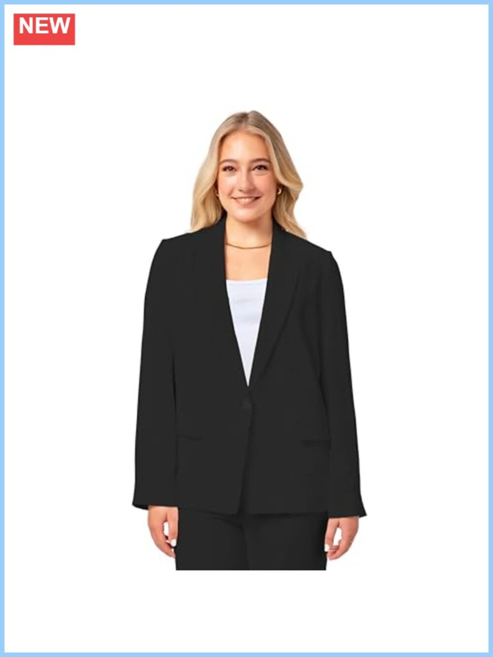 Packable Travel Blazer, Wrinkle Resistant, Relaxed Fit, Button Front, Polyester